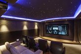 Home theatre room with acoustic treatment